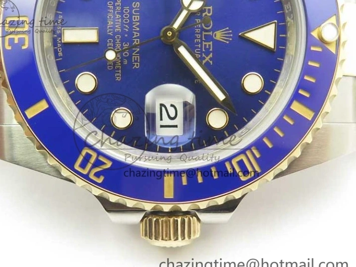 MiroTime 0410 Affordable Submariner 116613 LB Noob 1:1 Best Edition YG Wrapped Bezel Blue Dial on SS YG Bracelet A2836 V 3413